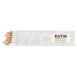 Set 12 Creioane Albe pentru Textile FATIH, Corp din Lemn si Mina Alba, Creion Alb Textile, Creion Alb Croitorie, Creioane Albe Croitorie, Creion Croitorie, Creion Textile, Creion din Creta, Echipamente de Croitorie, Accesorii Croitorie