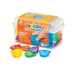 Set 48 de Creioane Cerate Teddy CARIOCA, Model Ursulet si Grip pentru Manipulare Usoara, 6 Culori Diferite, Creioane Cerate Copii, Creioane Cerate Bebelusi, Creion Cerat, Creioane Cerate Colorate, Creioane Cerate Non Toxice, Creioane Cerate Ursuleti