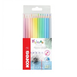 Set 12 Creioane Colorate Pastel Kores, Forma Triunghiulara, Set Creioane de Colorat, Set Culori, Creioane Colorate pentru Scoala, Set Culori pentru Scoala, Creioane Colorate Kores, Culori Kores, Creioane Colorate pentru Desen, Set Culori Kores