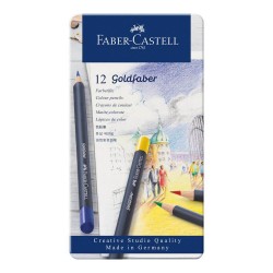 Set 12 Creioane Colorate Permanente Faber-Castell Goldfaber, Diverse Culori, Creioane Faber Castell Goldfaber, Creioane Colorate, Faber Castell Goldfaber Creioane Set, Set Creioane Colorate, Creion Colorat, Creioane Scoala, Creioane pentru Desen