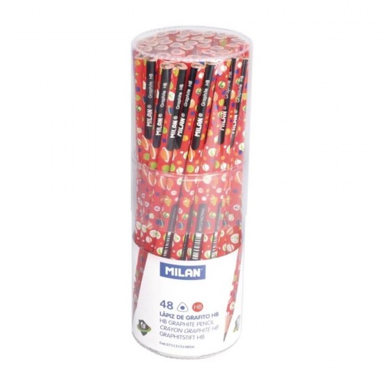 Set 48 Creioane Grafit MILAN Super Heroes, Mina HB, Corp de Lemn Triunghiular, Creioane HB, Creioane Grafit HB, Creioane HB MILAN, Set Creioane Grafit, Creion HB Grafit, Creioane pentru Schite si Grafica, Creioane Desen Tehnic