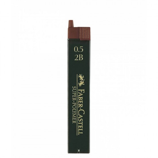 Mina Creion Mecanic Faber – Castell Super – Polymer, Mina 0.5 mm, 2B, Mina pentru Creion, Mina de Tip 2B, Mine pentru Creioane, Mine Faber-Castell, Mina Creion Rezistenta, Mine Creion Mecanic Ieftine, Mina pentru Creion