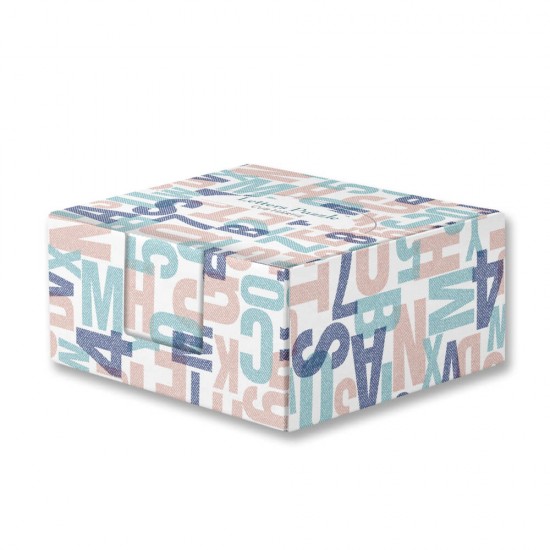 Cub de Hartie Letters Puzzle, 9x9 cm, 500 File/Set, Albe, in Cutie, Notite cu Suport, Notes, Notes Adaconi, Notes Cub de Hartie, Bloc Notite Albe, Post-it din Hartie, Accesorii Birou
