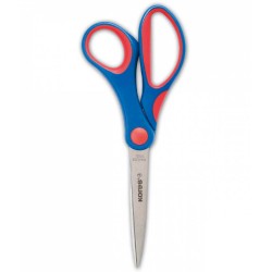 Foarfeca de Birou Softgrip Kores, 17 cm, Lama din Otel Inoxidabil, Maner Ergonomic din Plastic, Foarfeca pentru Birou, Foarfeca pentru Scoala, Foarfece pentru Scoala, Foarfeca Kores, Foarfece din Otel, Foarfeca Universala, Foarfece Scoala