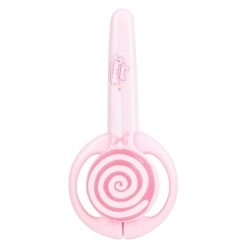 Foarfeca Scolara cu Protectie Deli Lollypop, 13.5 cm, Roz, Foarfeca cu Protectie pentru Scoala, Foarfeca Scolara Roz, Foarfeca pentru Copii, Foarfeca Roz pentru Copii, Foarfeca cu Varf Rotunjit, Foarfeca pentru Scoala