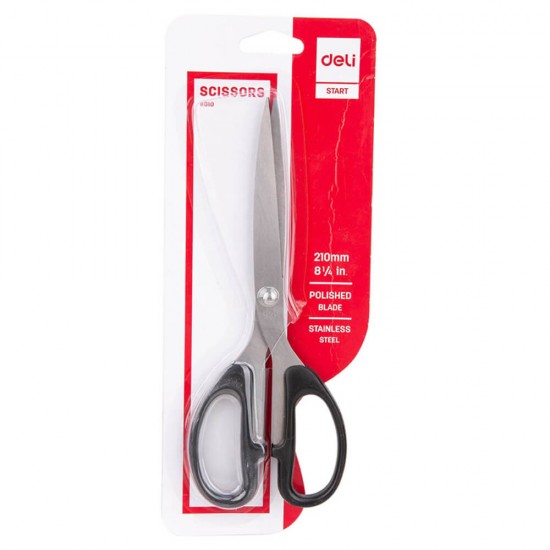 Foarfeca de Birou Deli, 21 cm, Negru, Material Otel Inoxidabil, Foarfece, Foarfece Scoala, Foarfeca, Foarfece pentru Casa, Foarfeca Universala, Foarfeca de Birou, Foarfeca pentru Hartie si Carton