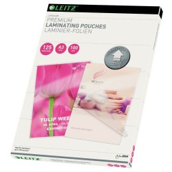 Set 100 Folii A3 de Laminare la Cald Leitz UDT, 125 Microni, Finisaj Lucios, Folii Laminare A3, Folii Mari Laminare, Folii Laminator, Folii pentru Laminare, Folie Laminare, Set Folii Laminare, Folii Lucioase Laminare, Folie de Laminare