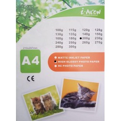 Set 100 Hartii Foto Glossy A4 i-Aicon, 115 g/m2, Hartie Foto pentru Imprimanta, Hartii Foto pentru Imprimanta, Set Hartii Foto pentru Imprimanta, Seturi de Hartii Foto pentru Imprimanta, Hartie Foto pentru Imprimante 
