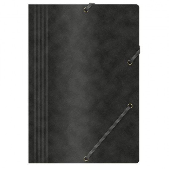 Set 10 Mape din Carton A4 cu Burduf si Elastic pe Colturi, Neagra, Mapa OFFICE Products, Mapa pentru Documente, Mapa pentru Organizat, Mapa pentru Depozitat 