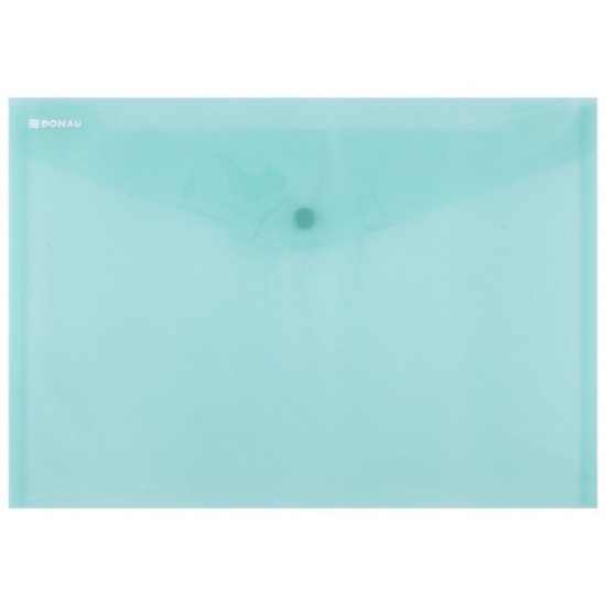 Set 12 Mape din Plastic A4 DONAU cu Capsa si Clapeta in V, 330x235 mm, Polipropilena 180 Mic, Culoare Verde, Mapa pentru Documente, Mapa pentru Organizat, Mapa pentru Depozitat