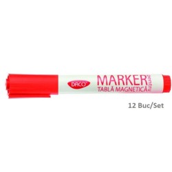 Set 12 Markere DACO Rosii Pentru Tabla Magnetica, Varf 3 mm, Marker, Marker Rosu, Markere Rosii, Marker cu Cerneala Rosie, Marker Nepermanent Tabla, Markere Nepermanente Tabla, Marker Rosu Tabla Magnetica, Marker Whiteboard