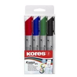 Set 4 Markere pentru Flipchart Kores, Varf de 3 mm, 4 Culori, Markere Flipchart, Markere pentru Flipchart, Markere pentru Flipchart, Markere Nepermanente, Markere Colorate pentru Flipchart, Markere pentru Scris, Markere Kores