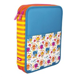 Penar Echipat cu Doua Fermoare Milan 1274SC, Poliester, Multicolor, Penar Scoala, Penare Neechipate, Penar Elev, Penare Elevi, Penare Studenti, Penar Studenti, Penar pentru Scoala, Penare pentru Scoala, Penar Milan, Penar Colorat