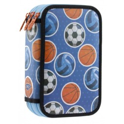 Penar Daco, Echipat, 3 Fermoare, Model Mingi, Multicolor, Poliester, Penar Echipat, Penar cu Fermoare, Penare Echipate, Penar Echipat Daco, Penar din Poliester, Penar Poliester, Penar Multicolor, Penare Scolare, Penare pentru Scoala