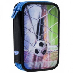 Penar Echipat cu 2 Fermoare Daco PE245E, Poliester, Model Fotbal, Multicolor, Penar Scoala, Penare Neechipate, Penar Elev, Penare Elevi, Penare Studenti, Penar Studenti, Penar pentru Scoala, Penare pentru Scoala, Penar Daco, Penar Colorat
