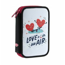 Penar Daco, Model Love Is In The Air, Echipat, cu 2 Fermoare, Poliester, Multicolor, Penar Scolar, Penar pentru Scoala, Rechizite Scolare, Rechizite pentru Scoala, Rechizite Elevi, Penare Scoala, Penar Echipat, Penar Multicolor