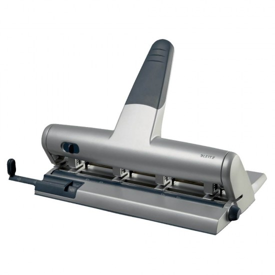 Perforator Leitz 5114, Capacitate 30 Coli, 4 Perforatii, Plastic/Metal, Gri, Perforator pentru Hartie, Perforator de Hartie, Perforatoare Hartie, Perforatoare Birou, Perforatoare de Hartie, Perforatoare 30 Coli, Perforatoare Scoala, Perforatoare Leitz