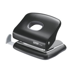 Perforator Rapid FC20, Capacitate 20 Coli, Plastic/Metal, Negru, Perforator pentru Hartie, Perforator de Hartie, Perforatoare Hartie, Perforatoare Birou, Perforatoare de Hartie, Perforatoare 20 Coli, Perforatoare Scoala, Perforatoare Rapid