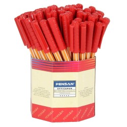Pixuri PENSAN OFISPEN, Varf 1 mm, 60 Buc/Set, Rosii, Corp de Plastic cu Capac, Pixuri de Unica Folosinta, Pixuri Scolare, Pixuri Rosii, Pix Rosu, Pixuri pentru Scoala, Pixuri Colorate, Set Pixuri Colorate, Set de Pixuri, Pix Colorat