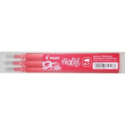 Set 3 Rezerve Roller PILOT Frixion, 0.7 mm, Rosu, Rezerve Rollere cu Gel Termosensibil, Rezerve pentru Rollere 0.7 mm, Rezerva pentru Roller PILOT, Rezerve Mina Rosie Roller, Seturi de Rezerve pentru Roller PILOT, Rezerve PILOT FRIXION