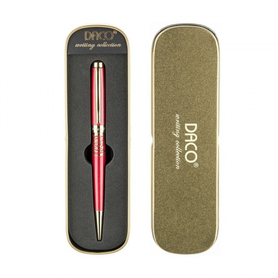 Set Pix Metalic si Etui Daco, Mina Tip Parker, 1 mm, Corp Rosu, Imprimeu Folcloric Trandafir de Moldova, Set Pix si Etui, Pix Scriere, Pix Scoala, Pix Elegant, Pixuri Scriere, Pixuri Scoala, Pix Elevi, Set Pix Etui, Pix cu Etui, Pixuri Elevi
