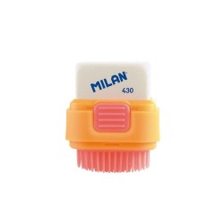 Radiera MILAN Mimo, Carcasa Plastic cu Perie, Multicolor, Radiera Colorata, Radiere, Guma de Sters, Gume de Sters, Radiera Creion, Radiere Creion, Radiera Cauciuc, Radiera Simpla, Instrumente de Sters, Rechizite