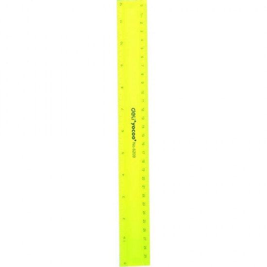 Rigla Flexibila Deli, 30 cm, Galben, Rigla Colorata Flexibila, Rigla Colorata Transparenta Flexibila, Rigla Transparenta Colorata, Rigla 30 cm, Rigla Mare, Rigla Lunga, Rigla pentru Scoala, Rigla Scoala, Rigle Colorate Transparente Flexibile