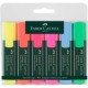 Set 6 Textmarkere 1548 Faber-Castell, Culori Diverse, Evidentiator Faber-Castell, Evidentiator 1548, Evidentiatoare Faber-Castell, Markere Faber-Castell, Markere Permanente, Markere Faber-Castell Permanente, Marker de Scris