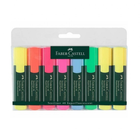 Set 8 Textmarkere 1548 Faber-Castell, Culori Diverse, Evidentiator Faber-Castell, Evidentiator 1548, Evidentiatoare Faber-Castell, Markere Faber-Castell, Markere Permanente, Markere Faber-Castell Permanente, Marker de Scris