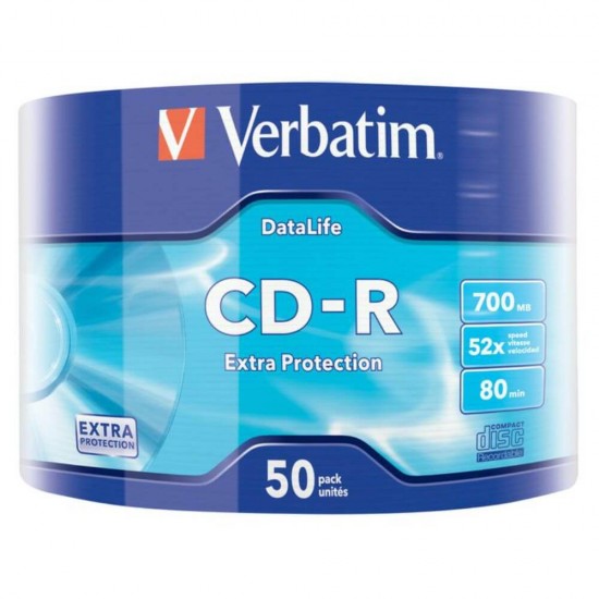 Set 50 CD-R Inscriptibil Verbatim, Capacitate 700 Mb, Viteza 52x, Verbatim Set CD-uri, Verbatim CD Inscriptibil, CD-R Inscriptibil 52x700 Mb, Set CD-R Verbatim 52x700 Mb, Cd-uri Printabile pentru Muzica