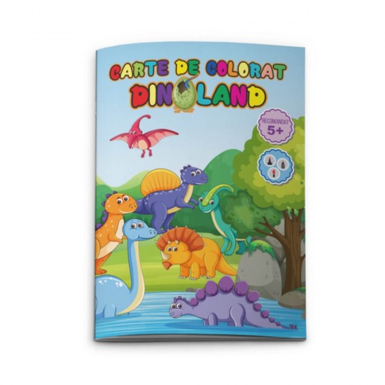 Carte de Colorat Daco A4, Model Dinoland, 24 Pagini, Carte de Colorat Daco, Carte Colorat A4, Carte de Colorat A4 Daco, Carte de Colorat cu Modele, Carte de Colorat Copii, Carte de Colorat pentru Copii, Carte de Colorat cu Povesti