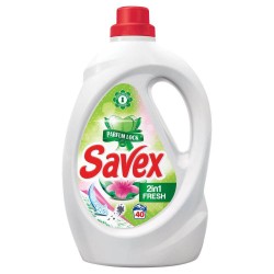Detergent de Rufe Lichid SAVEX 2 in 1 Parfum Lock Fresh, 2.2L, 40 Spalari, Detergent Lichid pentru Rufe, Detergent Automat pentru Haine, Detergenti Lichid pentru Haine, Solutii Curatare a Hainelor