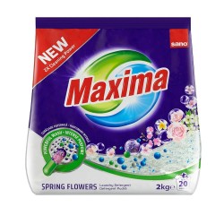 Detergent Pudra Haine SANO Maxima Spring Flowers 2 Kg, Parfum Floral, Detergent pentru Haine, Detergent Pudra pentru Masina de Spalat, Detergent Pudra pentru Spalarea Hainelor, Detergent Masina de Spalat, Detergenti pentru Rufe