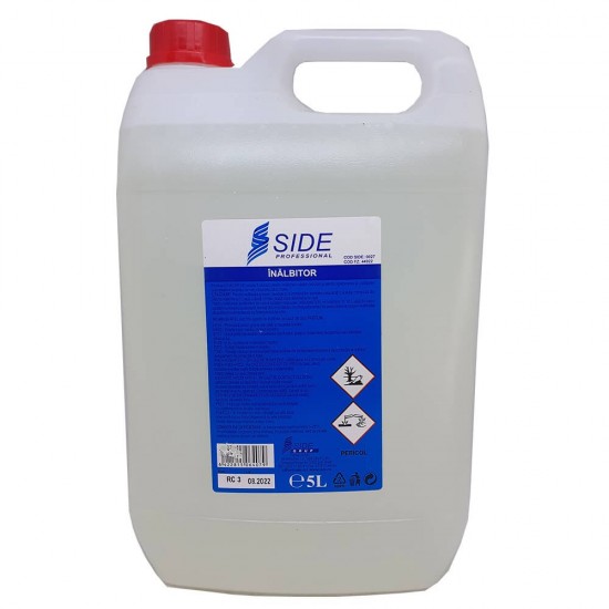 Inalbitor Lichid SIDE, 5L, Incolor, Inodor, pentru Utilizare Generala, Inalbitor pentru Uz General, Clor pentru Curatare, Clor pentru Igienizarea Suprafetelor, Solutie Clor