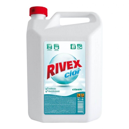 Clor Rivex, 4 L, Inalbitor Rufe, Inalbitor Rivex, Inalbitor Haine, Solutie Albire Rufe, Solutie Albire Haine, Solutie Albire Lenjerie, Solutie Dezinfectanta, Clor Dezinfectant, Dezinfectant Rivex, Rivex Clor 4 Litri, Dezinfectant Universal
