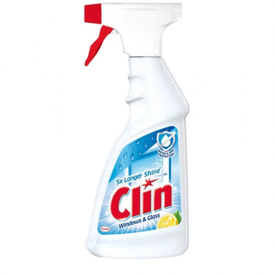 Detergent Geamuri CLIN Lemon, Cantitate 500 ml, Parfum de Lamaie, Solutie Curatat Geamuri cu Pulverizator, Detergent de Geamuri, Solutie Spalat Geamuri, Detergent Geamuri Clin, Detergent pentru Sticla, Solutii si Produse de Curatenie