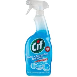 Solutie Spray pentru Sticla Cif Vetri e Superfici Brillanti, 750 ml, Detergent pentru Oglinzi, Detergent Spray Oglinzi, Detergent Spray Geamuri, Spray Lichid de Geamuri Cif, Spray-uri Cif pentru Geamuri, Detergent Lichid de Geamuri si Ferestre