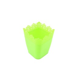 Ghiveci Dantelat Sterk, 1L, Verde, 11.5x11x14.5 cm, Plastic, Ghiveci, Ghiveci Dantelat, Ghiveci Flori, Ghiveci Pentru Flori, Ghiveci Color, Ghiveci Interior, Ghiveci Plastic, Ghiveci Cu Model Dantelat, Ghiveci Interior Flori