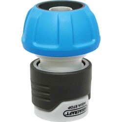 Conector Furtun cu Sistem de Oprire a Apei  AQUACRAFT Soft-Touch, 16-19mm, Accesoriu pentru Interconectare Furtun, Conector cu Sistem de Oprire al Apei, Conector Ergonomic pentru Furtun, Conector Furtun Soft-Touch, Conector Furtun 16-19mm