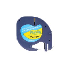 Banda Continua Etichete i-Aicon Compatibila Dymo Letratag DY91202, Galbena, 12mm x 4m, Banda Continua Etichete Compatibila Dymo Letratag DY91202, Banda Continua Etichete pentru Dymo Letratag DY91202, Banda Compatibila Dymo Letratag DY91202
