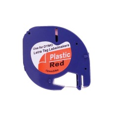 Banda Continua Etichete i-Aicon Compatibila Dymo Letratag DY91203, Rosie, 12mm x 4m, Banda Continua Etichete Compatibila Dymo Letratag DY91203, Banda Continua Etichete pentru Dymo Letratag DY91203, Banda Compatibila Dymo Letratag DY91203