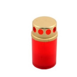Candela Parafina cu Capac, Timp Ardere 12 h, 75x48 mm, Culoare Rosie, Lumanare Candela, Lumanari si Candele Tip 50, Candele din Parafina, Candele pentru Exterior, Candele pentru Sarbatori, Candele cu Capac, Candela cu Capac Metalic