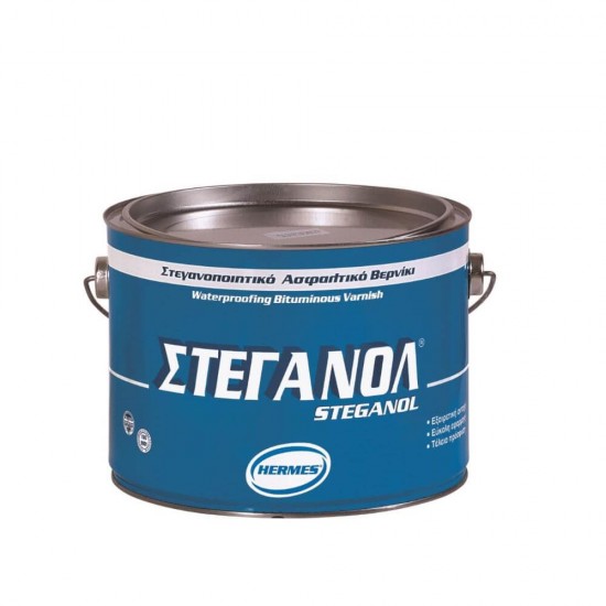 Lac Asfaltic Hermes Steganol, 5 L, Hidroizolant pe Baza de Bitum, Lac Asfaltic Hidroizolant, Lac Asfaltic pe Baza de Bitum, Hidroizolatie Bituminoasa, Hidroizolatie pe Baza de Bitum, Solutie Impermeabilizare, Hidroizolatie Acoperis