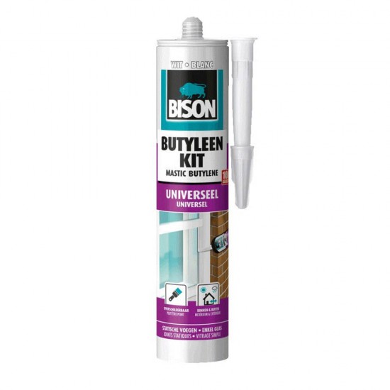 Etanseizant pe Baza de Butil Bison, Alb, 300 ml, pentru Etansarea Imbinarilor Statice, Etanseizant Butilic, Etanseizant Imbinari Statice, Etanseizant Butil, Etanseizant Butilic Imbinari, Etanseizant Imbinari Cadre Usi, Etanseizant Geamuri