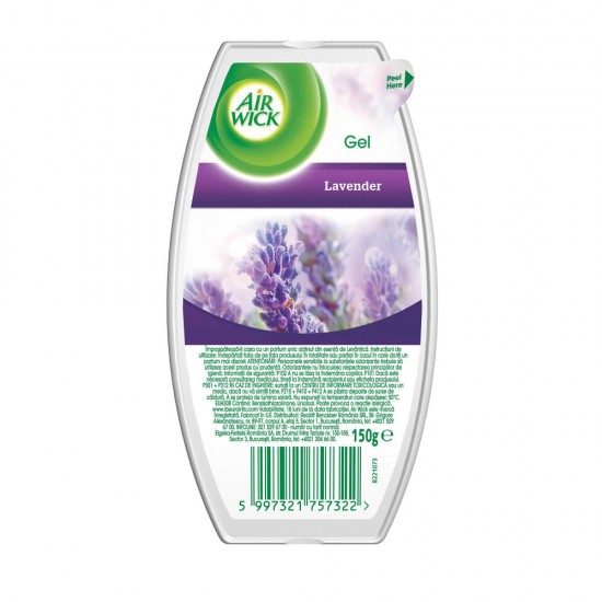 AIR WICK Odorizant Gel, 150 g, Parfum de Lavanda, Odorizant de Camera, Odorizant Gel Parfumat, Odorizant Gel de Camera, Gel Odorizant cu Lavanda, Gel Odorizant Air Wick, Odorizant pentru Camera AIR WICK