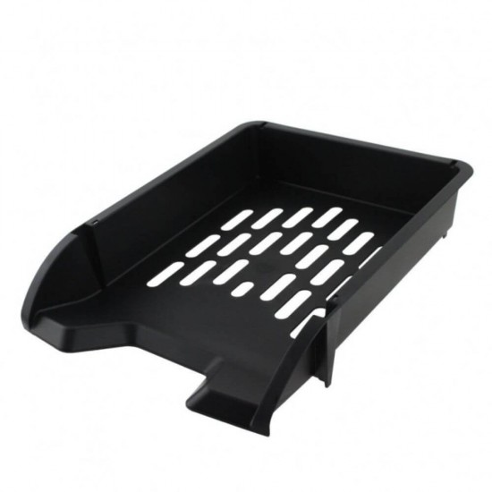 Suport Orizontal Documente ECADA, Material Plastic, Culoare Neagra, Suport Documente, Tavita Documente, Suport Documente din Plastic, Suport Documente Birou, Organizator Documente, Organizator Reviste, Organizator Dosare