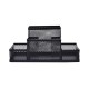 Suport Birou ECADA, 4 Compartimente, Plasa Metalica, Negru, Suport pentru Accesorii din Plasa Metalica, Accesorii Birou, Suport Accesorii de Scris, Organizator Metalic, Suport Instrumente de Scris Birou