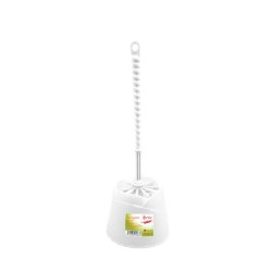 Set Toaleta cu Perie si Suport, 36x9.5x12.5 cm, Polipropilena, Culoare Alba, Seturi de Toaleta Zorex, Perii pentru Toaleta, Set Perii WC, Set pentru Curatenie Baie, Accesorii pentru Toaleta