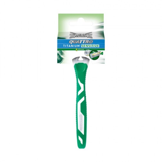 Aparat de Ras Wilkinson Quattro Titanium Sensitive, 3 Buc/Set, Wilkinson 3 Aparate de Ras Barbati, Aparat de Ras pentru Barbati, Barbati Quattro Titanium Sensitive