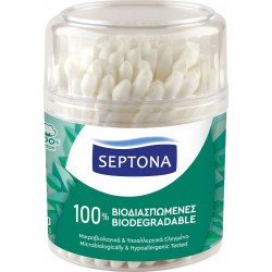 Betisoare Urechi Septona, 100 Buc/Set, Bumbac Natural, Culoare Alba, Betisoare pentru Urechi, Betisoare Igiena Urechi, Betisoare din Bumbac pentru Urechi, Betisoare Igienice